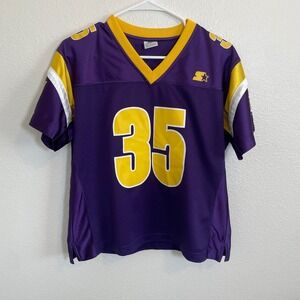 Starter Junior Medium LSU Fighting Tigers Jersey 35 Purple Gold‎ White Football